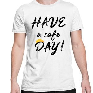 Na obrazku widać białą koszulkę BHP Safety Day - Konkurs BHP Proresult