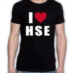 Na obrazku przedstawiona jest koszulka I love HSE - Koszulki BHP Proresult