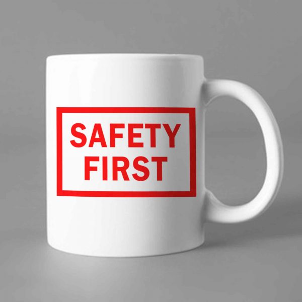 Kubek Safety First bezpieczeństwo na I miejscu