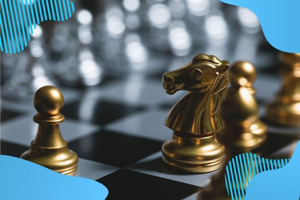 Plansza do grania w szachy oraz złote pionki - KRÓTKIE ĆWICZENIA NA SZKOLENIA BHP Proresult