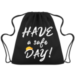 Na obrazki przedstawiony jest czarny workoplecak bawełniany z napisem "Have a safe day" - Workoplecak BHP Proresult