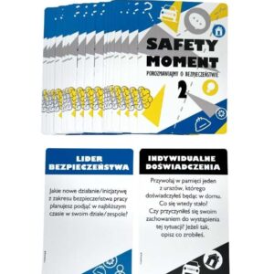 Na obrazku widać grę karcianą SAFETY MOMENT 2 w języku polskim- gry BHP Proresult