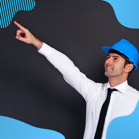 Kultura bezpieczeństwa Mężczyzna w białej koszuli i niebieskim kasku - Proresult