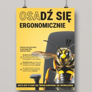 Osa siedząca na fotelu biurowym na żółtym tle - Proresult