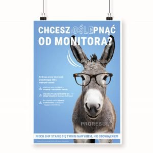 Wyuczony osioł w okularach na niebieskim tle - Proresult