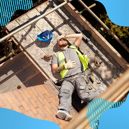 Mężczyzna w żółtej kamizelce ratunkowej, który spadł z wysokości - Proresult