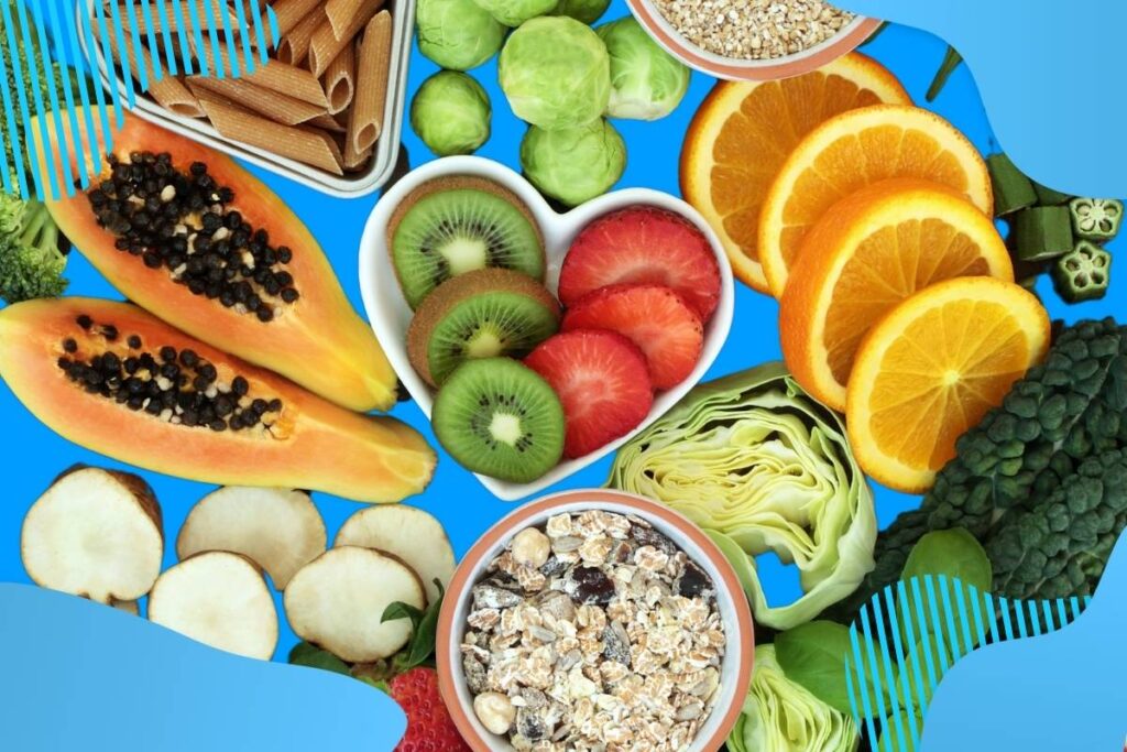 Dni zdrowia - owoce i warzywa na niebieskim tle - Proresulr